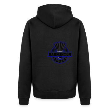 Volant rétro Badminton Squad Hobby Sports - Veste à capuche bio Premium Unisexe - noir - Dos - Nico (187cm)