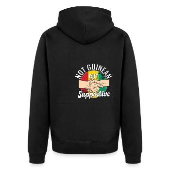 Pas guinéen mais un voyageur de campagne solidaire - Veste à capuche bio Premium Unisexe - noir - Dos - Nico (187cm)