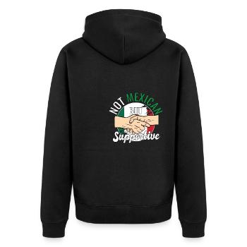 Pas mexicain mais un voyageur de campagne solidaire - Veste à capuche bio Premium Unisexe - noir - Dos - Nico (187cm)