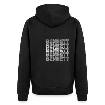 Gift for Bennett - Unisex Premium Organic Zip Hoodie - black - Back - Nico (187cm)