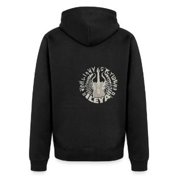 Geschenk für Ileya - Unisex Premium Bio Zip Hoodie - Schwarz - Hinten - Nico (187cm)