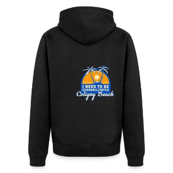 I Need To Be Seahabilitated Coligny Beach Summer - Unisex Premium Bio Zip Hoodie - Schwarz - Hinten - Nico (187cm)