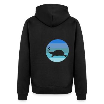 Tortue de mer Créature marine Tortue rétro - Veste à capuche bio Premium Unisexe - noir - Dos - Nico (187cm)