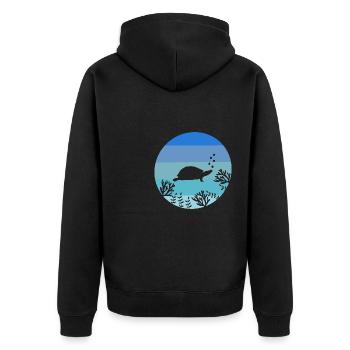 Tortue de mer Tortue rétro animal de mer - Veste à capuche bio Premium Unisexe - noir - Dos - Nico (187cm)