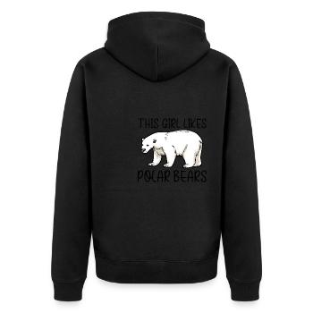 Nette Eisbären Wildnis Natur Waldtier - Unisex Premium Bio Zip Hoodie - Schwarz - Hinten - Nico (187cm)