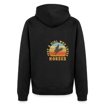 Schönes Reiten Pferde Spruch für Reiter - Unisex Premium Bio Zip Hoodie - Schwarz - Hinten - Nico (187cm)