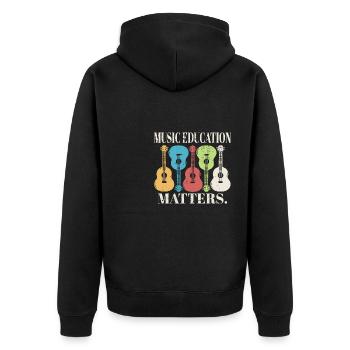 Music Teacher Music Education Matters Musician - Unisex Premium Bio Zip Hoodie - Schwarz - Hinten - Nico (187cm)