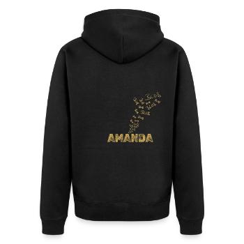 Boot Amanda - Unisex Premium Bio Zip Hoodie - Schwarz - Hinten - Nico (187cm)
