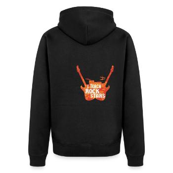I Teach Rockstars Music Teacher Teaching Music - Unisex Premium Bio Zip Hoodie - Schwarz - Hinten - Nico (187cm)
