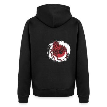 Japan Mythologie Jorogumo Spinne Frau Kultur - Unisex Premium Bio Zip Hoodie - Schwarz - Hinten - Nico (187cm)