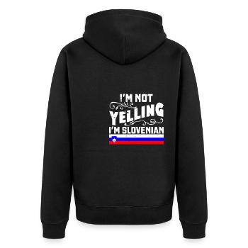 Slowenen Slowenische Flagge Slowenien Volk - Unisex Premium Bio Zip Hoodie - Schwarz - Hinten - Nico (187cm)