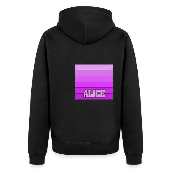 Gift for Alice - Unisex Premium Organic Zip Hoodie - black - Back - Nico (187cm)