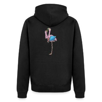 Pizza aux flamants roses - Veste à capuche bio Premium Unisexe - noir - Dos - Nico (187cm)