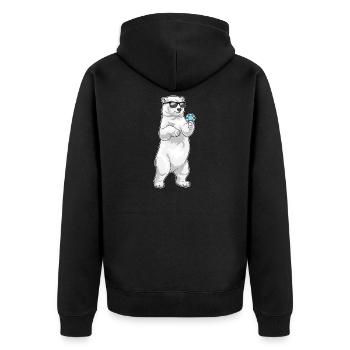 Eisbär Poker Pokerchips - Unisex Premium Bio Zip Hoodie - Schwarz - Hinten - Nico (187cm)