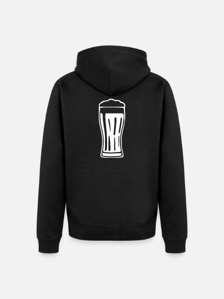 Glas Bier Bierglas Geschenk Biertrinker - Unisex Premium Bio Zip Hoodie - Schwarz
