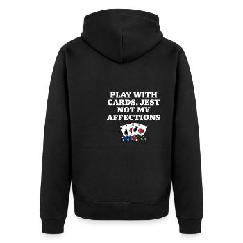 Play with Cards Poker Couples Poker Player Lovers - Unisex Premium Bio Zip Hoodie - Schwarz - Hinten - Nico (187cm)