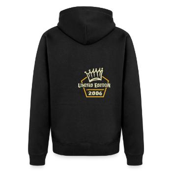 2006 - Unisex Premium Bio Zip Hoodie - Schwarz - Hinten - Nico (187cm)