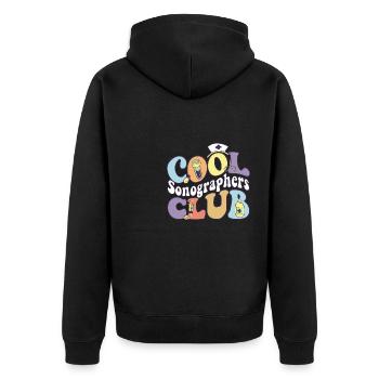 Cool Sonographers Club Rad Tech Squad Radiologist - Unisex Premium Bio Zip Hoodie - Schwarz - Hinten - Nico (187cm)