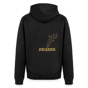 Arizona als Boot - Unisex Premium Bio Zip Hoodie - Schwarz - Hinten - Nico (187cm)