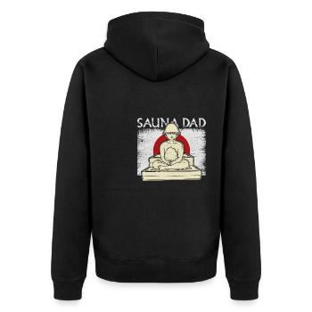 Badehaus Sento Japan Spa Wellness Dampf - Unisex Premium Bio Zip Hoodie - Schwarz - Hinten - Nico (187cm)