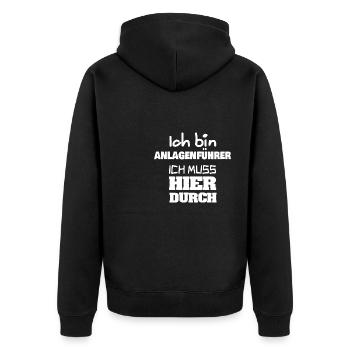 Gift for Plant Operator - Unisex Premium Organic Zip Hoodie - black - Back - Nico (187cm)