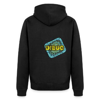 Diego as leisure time - Unisex Premium Organic Zip Hoodie - black - Back - Nico (187cm)