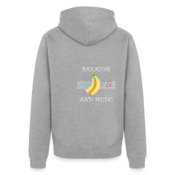 Lustiger Spruch mit exotischen Früchten - Unisex Premium Bio Zip Hoodie - Grau meliert - Hinten - Nico (187cm)
