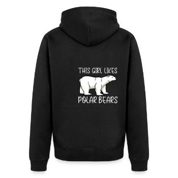 Le dicton ironique de l'ours polaire : aventure - Veste à capuche bio Premium Unisexe - noir - Dos - Nico (187cm)