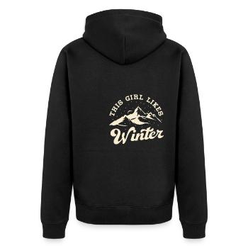 Une fille aime le thé douillet des jours d'hiver - Veste à capuche bio Premium Unisexe - noir - Dos - Nico (187cm)