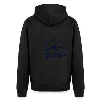 Une fille aime le thé douillet des fêtes d'hiver - Veste à capuche bio Premium Unisexe - noir - Dos - Nico (187cm)