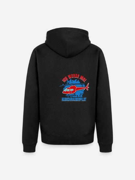 Hubschrauber Helikopter Hubschrauberpilot - Unisex Premium Bio Zip Hoodie - Schwarz