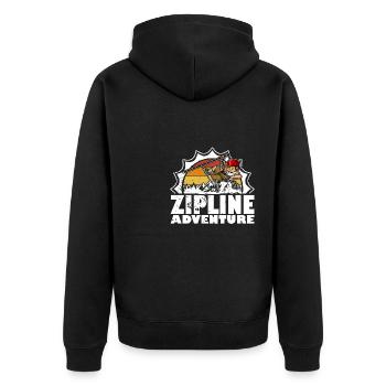Ziplining Wald Hobby Seilrutschen Freizeit Berge - Unisex Premium Bio Zip Hoodie - Schwarz - Hinten - Nico (187cm)