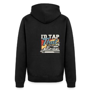 Ham Radio Operator Retro Signal Vintage I'd Tap Th - Unisex Premium Organic Zip Hoodie - black - Back - Nico (187cm)