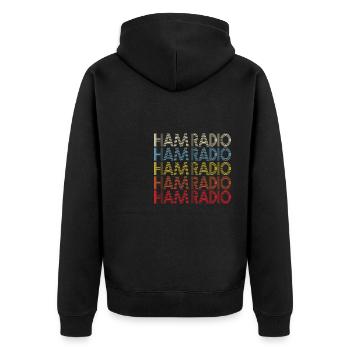 Ondes d’antenne radio amateur Vintage Amateur - Veste à capuche bio Premium Unisexe - noir - Dos - Nico (187cm)