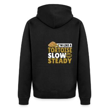 Reptile Turtle I'm Like A Tortoise Slow And Steady - Unisex Premium Organic Zip Hoodie - black - Back - Nico (187cm)