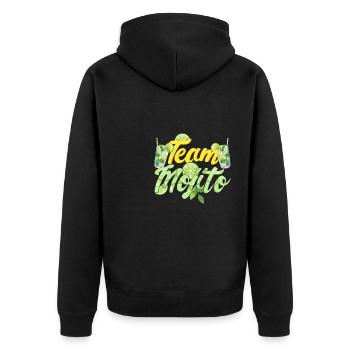 Team Mojito - Unisex Premium Bio Zip Hoodie - Schwarz - Hinten - Nico (187cm)