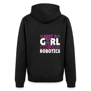 Construire un robot droïde constructeur Femmes Une fille qui aime R - Veste à capuche bio Premium Unisexe - noir - Dos - Nico (187cm)