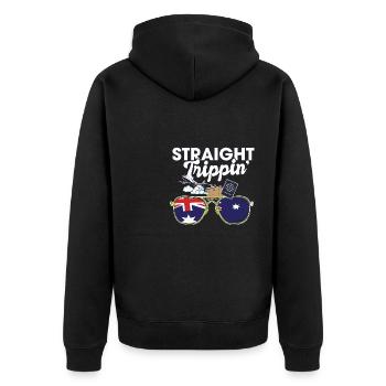 Straight Trippin' ' Australie Vacances Tour Voyage - Veste à capuche bio Premium Unisexe - noir - Dos - Nico (187cm)