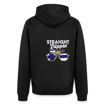 Straight Trippin' Finland Vacances Tour Voyage - Veste à capuche bio Premium Unisexe - noir - Dos - Nico (187cm)