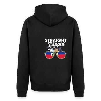 Straight Trippin' Haïti Vacances Tour Voyage - Veste à capuche bio Premium Unisexe - noir - Dos - Nico (187cm)