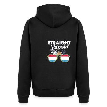 Straight Trippin' Luxembourg Vacances Tour Voyage - Veste à capuche bio Premium Unisexe - noir - Dos - Nico (187cm)