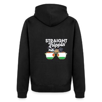 Straight Trippin' Nigeria Vacances Tour Voyage - Veste à capuche bio Premium Unisexe - noir - Dos - Nico (187cm)