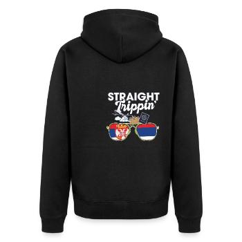 Straight Trippin' Serbia Voyage de vacances - Veste à capuche bio Premium Unisexe - noir - Dos - Nico (187cm)