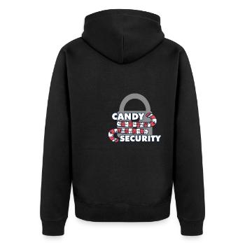 Candy Security Mom Dad Matching Birthday Costume - Unisex Premium Bio Zip Hoodie - Schwarz - Hinten - Nico (187cm)
