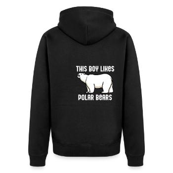 Un garçon aime les ours polaires : Expedition - Veste à capuche bio Premium Unisexe - noir - Dos - Nico (187cm)