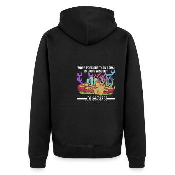 Korallenriffe Gott Glaube Job Natur Meer - Unisex Premium Bio Zip Hoodie - Schwarz - Hinten - Nico (187cm)