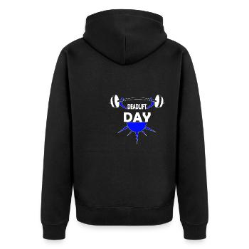 Deadlift Day Barbell Powerlifting Squats Gym - Veste à capuche bio Premium Unisexe - noir - Dos - Nico (187cm)