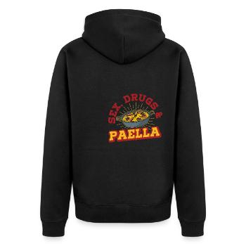 Spain Valencia Travel Spanish Cuisine Saying - Unisex Premium Organic Zip Hoodie - black - Back - Nico (187cm)