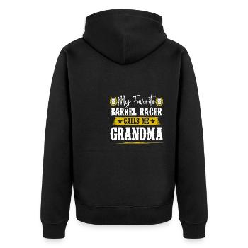 My Favorite Barrel Racer Grandmother Horse Barrel - Unisex Premium Bio Zip Hoodie - Schwarz - Hinten - Nico (187cm)