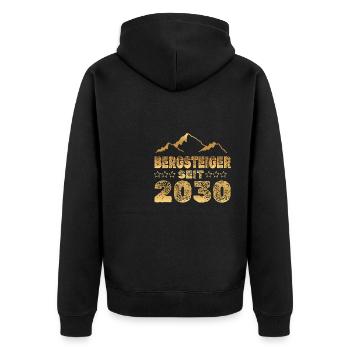 in 2030 - Unisex Premium Bio Zip Hoodie - Schwarz - Hinten - Nico (187cm)